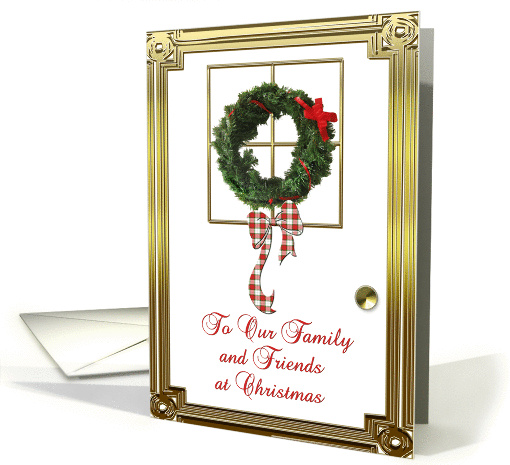 Christmas Door Wreath card (257519)