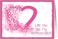 Bridesmaid Pink Heart card