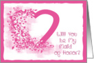 Maid of Honor Pink Heart card