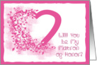 Matron of Honor Pink Heart card