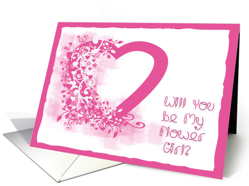 Flower Girl Pink Heart card (267901)
