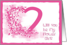 Flower Girl Pink Heart card