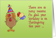 Thanksgiving Birthday card