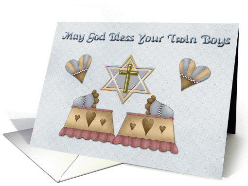 Interfaith Twin Boy Blessing card (299275)