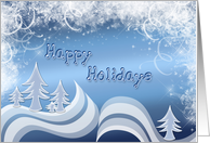 Happy Holidays Blue card