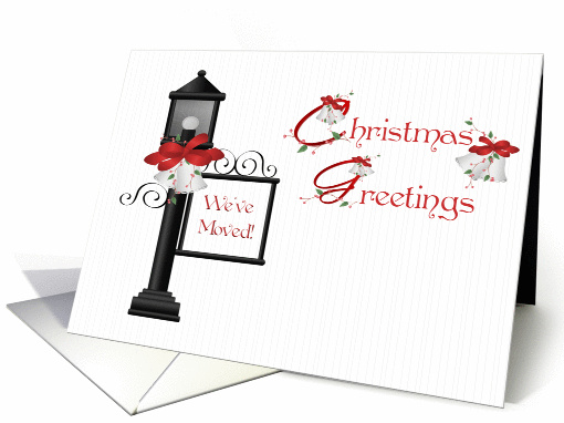New Address Christmas Lamppost card (303438)