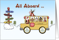 Merry Christmas School Bus card