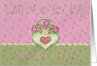 Flower Girl Pink Green card