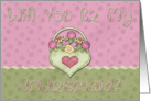 Bridesmaid Pink Green card