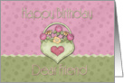 Birthday Friend Pink Green card