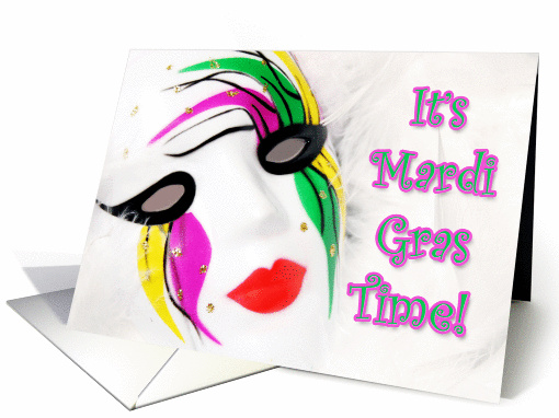Mardi Gras White Mask card (329675)