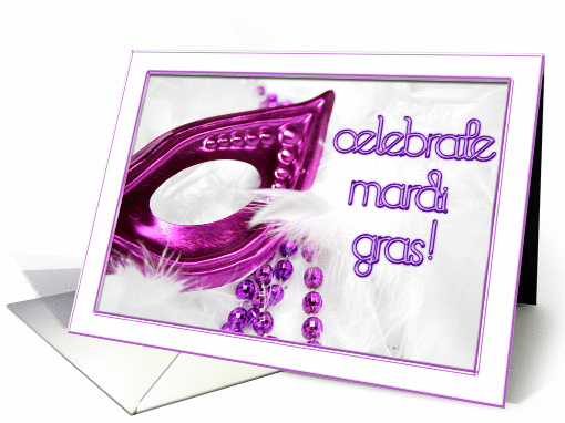 Mardi Gras Purple Mask card (329677)