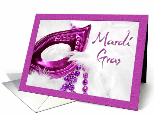 Mardi Gras Purple Mask card (329681)