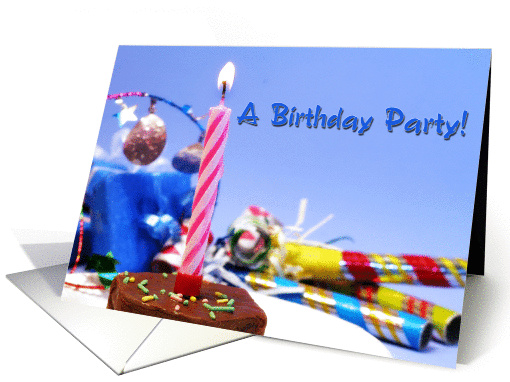 Birthday Party Invitation Pink Candle card (329693)