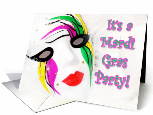 Mardi Gras Party Mask card (329707)