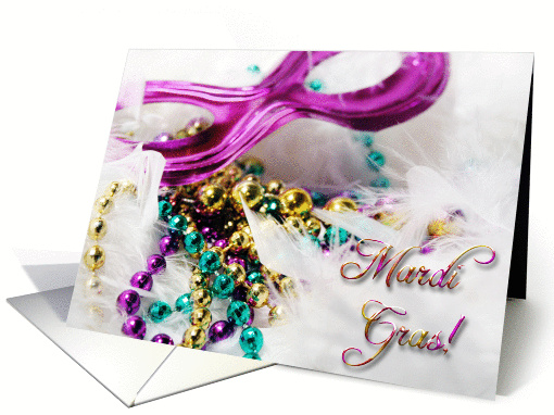 Mardi Gras Mask Beads card (329715)