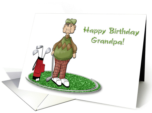 Happy Birthday Grandpa Golf card (355794)
