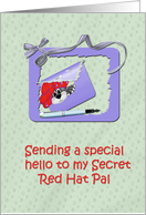 Red Hat Secret Pal with Cat card