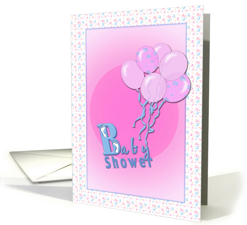 Baby Shower Pink Balloons card (363672)