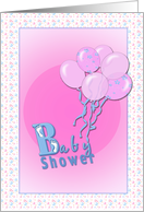 Baby Shower Pink Balloons card