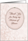 Thank You Matron of Honor Pearls card