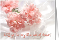 Matron of Honor Pink Carnations card