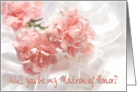 Matron of Honor Pink Carnations card
