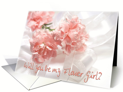 Flower Girl Pink Carnations card (366735)