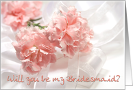 Bridesmaid Pink Carnations card