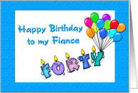 Birthday 40 Fiance card
