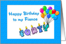 Birthday 40 Fiance card
