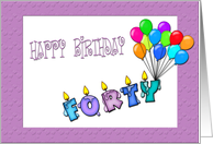 Birthday 40 card