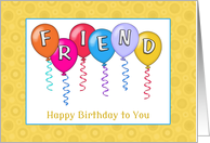 Birthday Balloons for Friend card