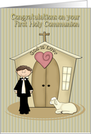 Communion Congratulations Boy card