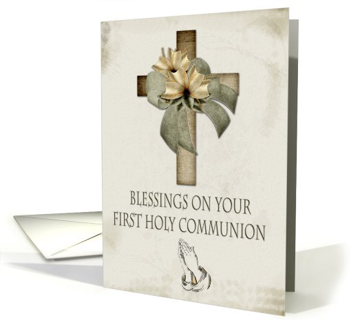 First Communion Cross card (409160)