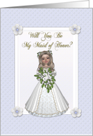 Lavender Maid of Honor Invitation card