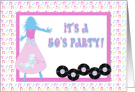 50’s Themed Party Invitation card
