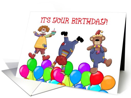 Birthday Clowns card (418301)