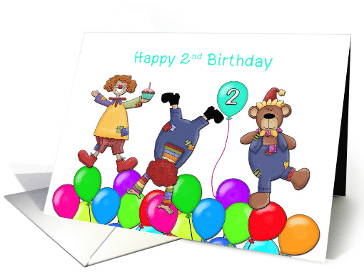 Second Birthday Clowns card (418306)
