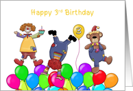 Third Birthday Clowns card