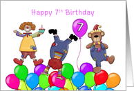 Seventh Birthday Silly Clowns card