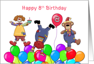 Eighth Birthday Clowns card