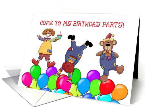 Birthday Party Clowns card (418338)