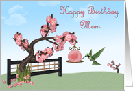 Birthday Mom Cherry Blossom card