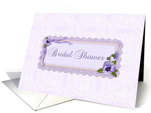 Bridal Shower Purple Pansies card (422544)