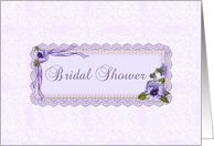 Bridal Shower Purple Pansies card