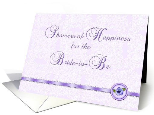 Bridal Shower Purple Pansies card (422548)