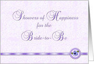 Bridal Shower Purple Pansies card
