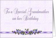 Birthday Grandmother Purple Pansies card