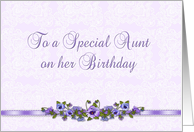 Birthday Aunt Purple Pansies card